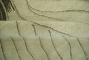 Modern Stripes Design Beige and Brown Hand loom 5.6x8 wool and art Silk Area Rug