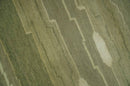 Modern stripes Design Olive, Light Green, Beige and Rust Hand loom 5x7 wool and Art Silk Area Rug