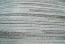 Modern Stripes Ivory and Gray Genuine leather Pillow with Insert, Cushion | PL16