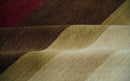 Modern Stripes Ivory, Rust, Maroon and Brown Hand loom 5.6x6.6 Wool Area Rug
