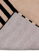 Modern Stripes Pattern Beige Hand Tufted 5x7 Wool Area Rug