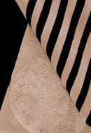 Modern Stripes Pattern Beige Hand Tufted 5x7 Wool Area Rug