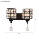 Black Crystal Two-Light Wall Sconce