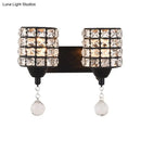 Black Crystal Two-Light Wall Sconce