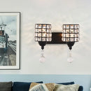 DecorBites™ Modern Black Crystal Wall Mount Light Fixture with Prismatic Optical Cylinder Design