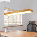 DecorBites™ Modern Style LED Wooden Island Ceiling Light Fixture - Wood Rectangle Design