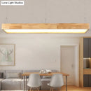 DecorBites™ Modern Style LED Wooden Island Ceiling Light Fixture - Wood Rectangle Design