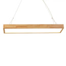 DecorBites™ Modern Style LED Wooden Island Ceiling Light Fixture - Wood Rectangle Design