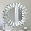Modern Sunburst Framed Decorative Round Mirror