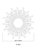 Modern Sunburst Golden Mirror Antiqued Casual Wall Decoration