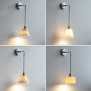 Modern sunset glass led wall sconce bedroom brass lamp