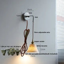Modern sunset glass led wall sconce bedroom brass lamp