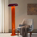 Modern teal & burgundy designer mushroom floor lamp living room