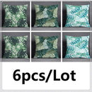 Modern teal cosmic leaves flower pillowcase set bedroom decor