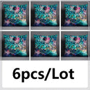 Modern teal cosmic leaves flower pillowcase set bedroom decor