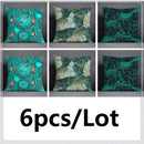 Modern teal cosmic leaves flower pillowcase set bedroom decor