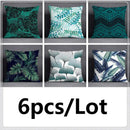 Modern teal cosmic leaves flower pillowcase set bedroom decor