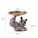 Modern teal decorbites bulldog tray living room sculpture