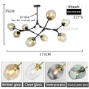 Modern teal glass bubble branch chandelier dining room light