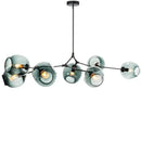 Modern teal glass bubble branch chandelier dining room light