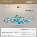 Modern teal glass gingko leaf chandelier dining room art decor