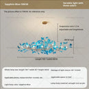 Modern teal glass gingko leaf chandelier dining room art decor