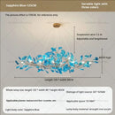 Modern teal glass gingko leaf chandelier dining room art decor