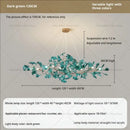 Modern teal glass gingko leaf chandelier dining room art decor