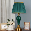 Modern teal green ceramic table lamp for bedroom and living room