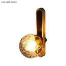 DecorBites™ Modern Clear/Cream Glass Orb Wall Light with Brass Mount