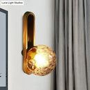 DecorBites™ Modern Clear/Cream Glass Orb Wall Light with Brass Mount