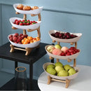Modern teal & white ceramic layer table plates dining room fruit stand