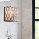 Modern teardrop crystal wall mounted light – bedroom white sconce