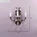 Modern teardrop white & rust wall lamp – living room crystal sconce