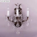 Modern teardrop white & rust wall lamp – living room crystal sconce