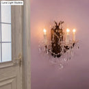 Modern teardrop white & rust wall lamp – living room crystal sconce