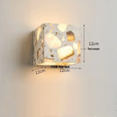 Modern terrazzo cube led wall light fixture bedroom sconce