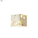 Modern terrazzo cube led wall light fixture bedroom sconce