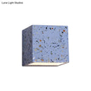 Modern terrazzo square wall light bedroom e26 e27 speckled sconce