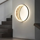 Modern textured crescent moon wall lamp for bedroom