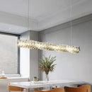 Modern textured crystal led pendant light dining room warm illumination