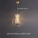 Modern textured crystal led pendant light dining room warm illumination