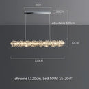 Modern textured crystal led pendant light dining room warm illumination