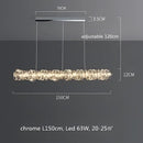 Modern textured crystal led pendant light dining room warm illumination