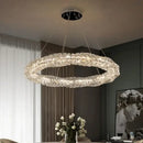 Modern textured crystal led pendant light dining room warm illumination