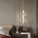 Modern textured crystal led pendant light dining room warm illumination