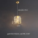 Modern textured crystal led pendant light dining room warm illumination