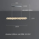Modern textured crystal led pendant light dining room warm illumination