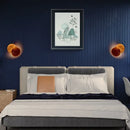 Modern textured eclipse round wall lamp for bedroom moon sconce