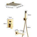 Modern textured gold rain shower faucet set bathroom wall mount